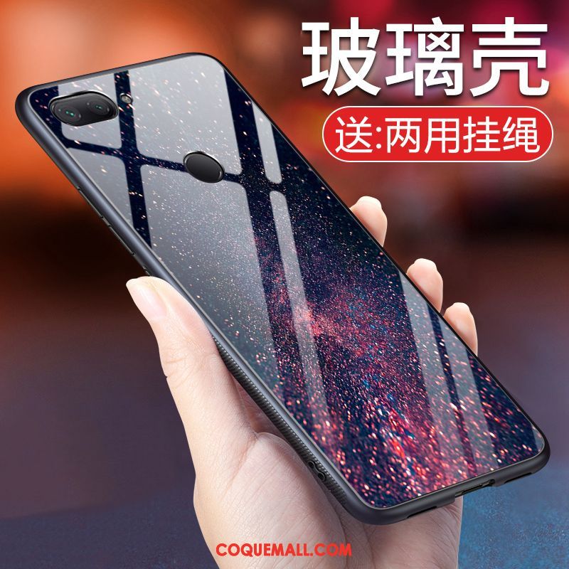 Étui Xiaomi Mi 8 Lite Téléphone Portable Verre Jeunesse, Coque Xiaomi Mi 8 Lite Noir Tendance Beige