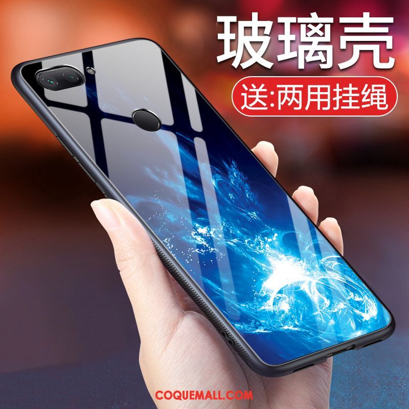 Étui Xiaomi Mi 8 Lite Téléphone Portable Verre Jeunesse, Coque Xiaomi Mi 8 Lite Noir Tendance Beige