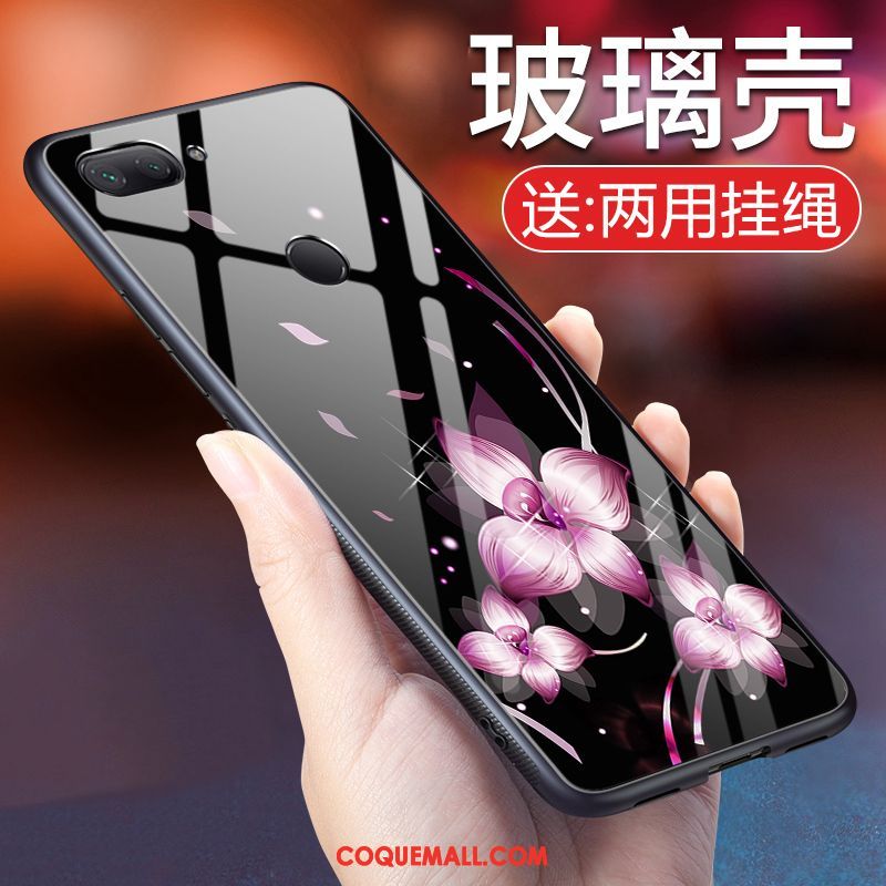 Étui Xiaomi Mi 8 Lite Téléphone Portable Verre Jeunesse, Coque Xiaomi Mi 8 Lite Noir Tendance Beige