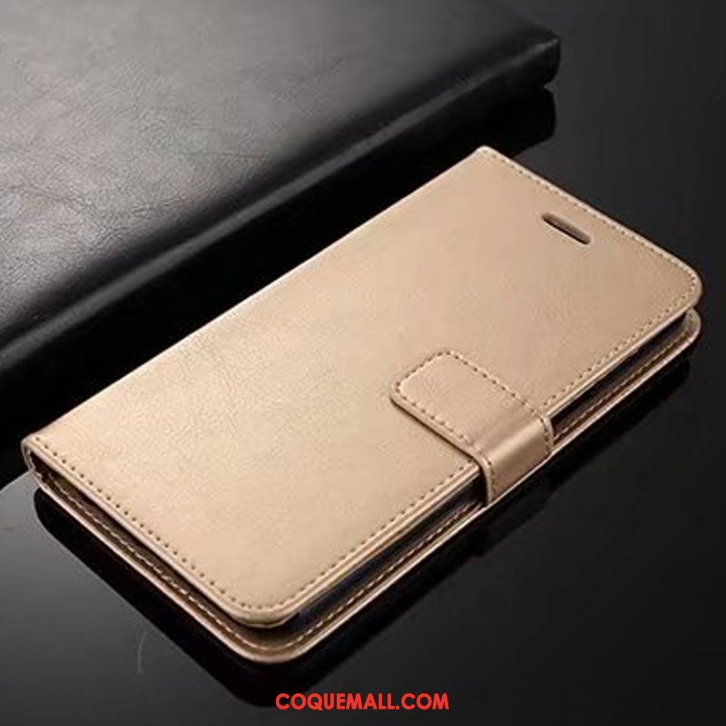 Étui Xiaomi Mi 8 Lite Téléphone Portable Étui En Cuir Rouge, Coque Xiaomi Mi 8 Lite Simple Incassable Beige