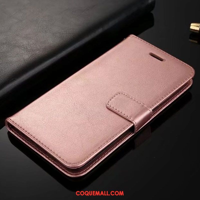 Étui Xiaomi Mi 8 Lite Téléphone Portable Étui En Cuir Rouge, Coque Xiaomi Mi 8 Lite Simple Incassable Beige