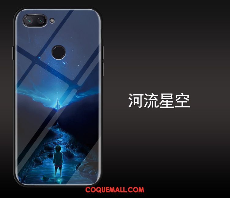 Étui Xiaomi Mi 8 Lite Verre Petit Ornements Suspendus, Coque Xiaomi Mi 8 Lite Jeunesse Mode Beige