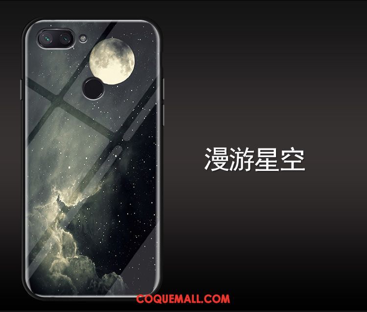 Étui Xiaomi Mi 8 Lite Verre Petit Ornements Suspendus, Coque Xiaomi Mi 8 Lite Jeunesse Mode Beige