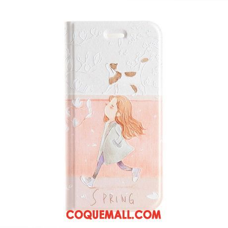 Étui Xiaomi Mi 8 Lite Étui En Cuir Clamshell Gaufrage, Coque Xiaomi Mi 8 Lite Protection Rouge