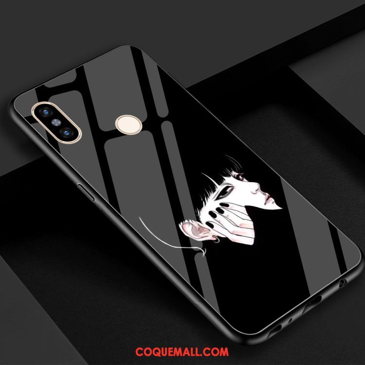 Étui Xiaomi Mi 8 Miroir Petit Verre Trempé, Coque Xiaomi Mi 8 Téléphone Portable Amoureux Beige