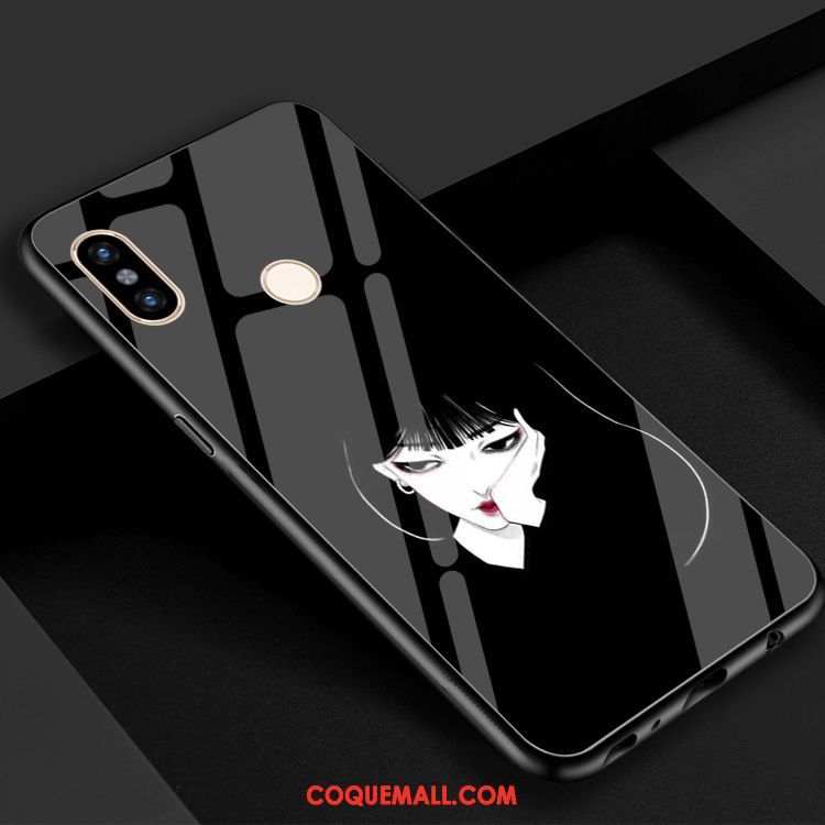 Étui Xiaomi Mi 8 Miroir Petit Verre Trempé, Coque Xiaomi Mi 8 Téléphone Portable Amoureux Beige