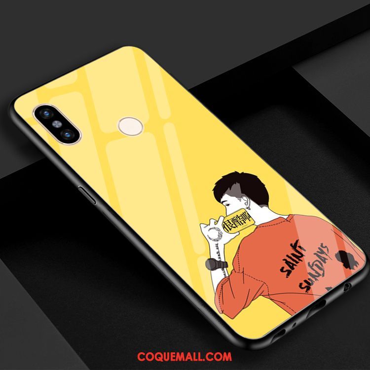 Étui Xiaomi Mi 8 Miroir Petit Verre Trempé, Coque Xiaomi Mi 8 Téléphone Portable Amoureux Beige