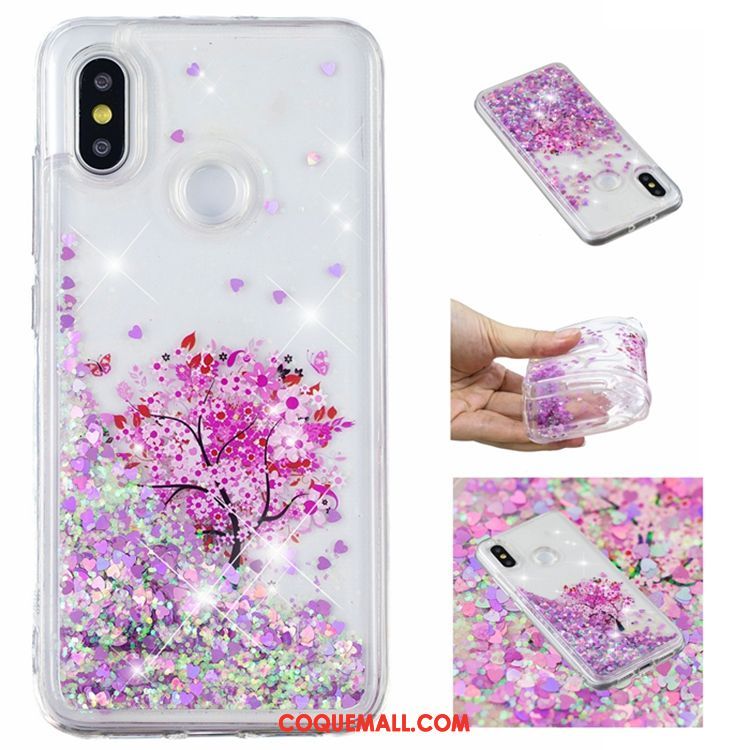 Étui Xiaomi Mi 8 Personnalité Fluide Doux Petit, Coque Xiaomi Mi 8 Rose Téléphone Portable Beige