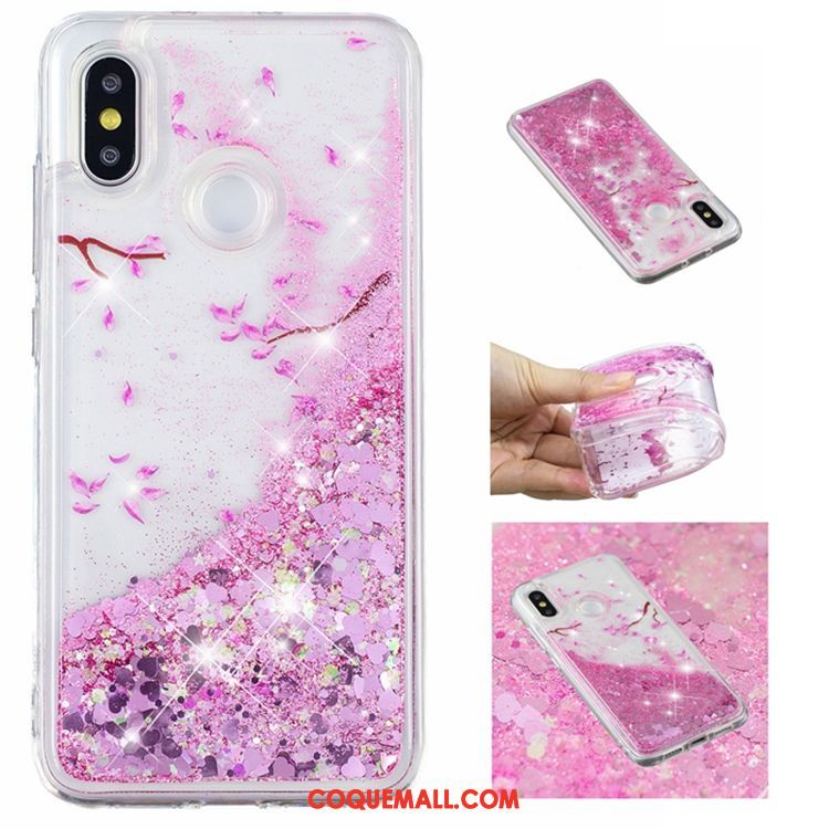 Étui Xiaomi Mi 8 Personnalité Fluide Doux Petit, Coque Xiaomi Mi 8 Rose Téléphone Portable Beige