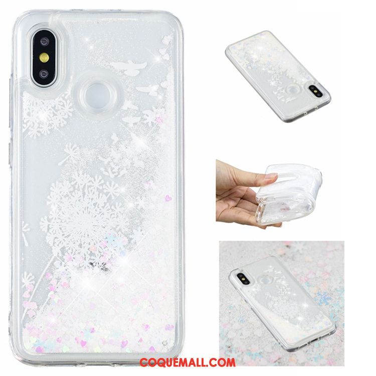 Étui Xiaomi Mi 8 Personnalité Fluide Doux Petit, Coque Xiaomi Mi 8 Rose Téléphone Portable Beige