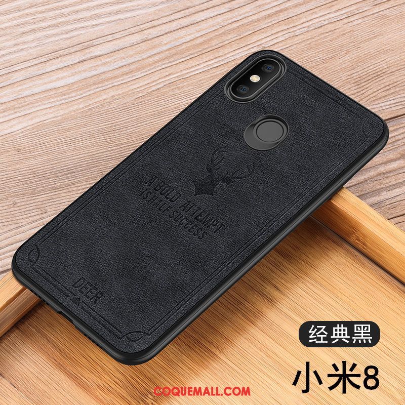 Étui Xiaomi Mi 8 Petit Marque De Tendance Créatif, Coque Xiaomi Mi 8 Téléphone Portable Tout Compris Beige