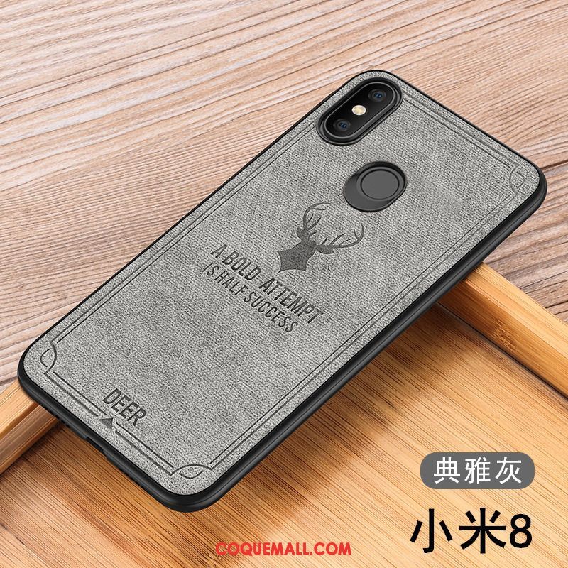 Étui Xiaomi Mi 8 Petit Marque De Tendance Créatif, Coque Xiaomi Mi 8 Téléphone Portable Tout Compris Beige