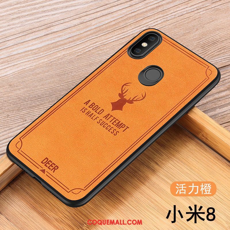 Étui Xiaomi Mi 8 Petit Marque De Tendance Créatif, Coque Xiaomi Mi 8 Téléphone Portable Tout Compris Beige