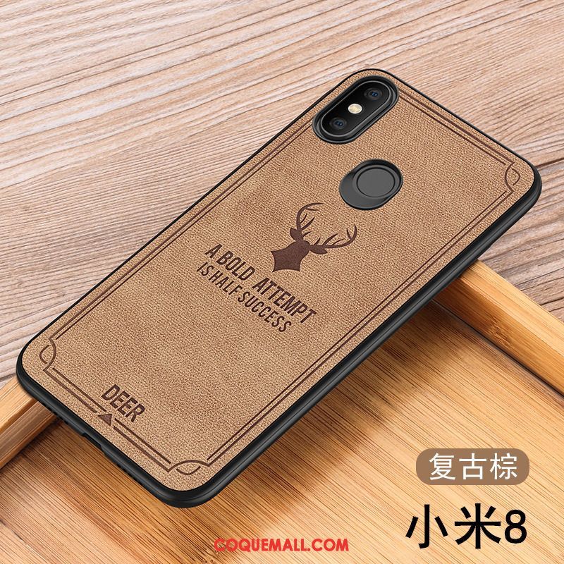 Étui Xiaomi Mi 8 Petit Marque De Tendance Créatif, Coque Xiaomi Mi 8 Téléphone Portable Tout Compris Beige