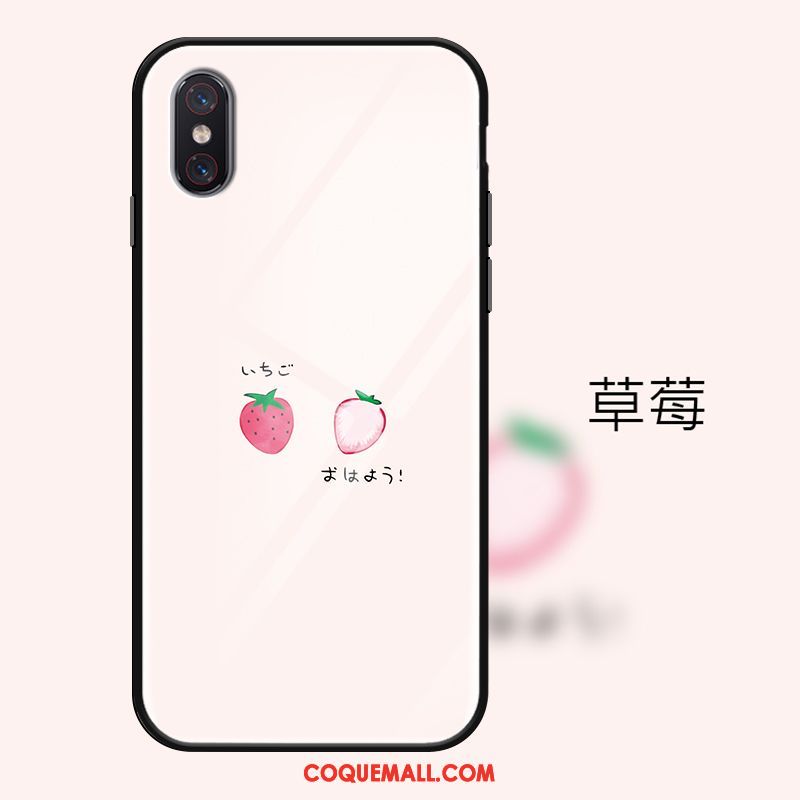 Étui Xiaomi Mi 8 Pro Blanc Petit Simple, Coque Xiaomi Mi 8 Pro Verre Trempé Jeunesse Beige