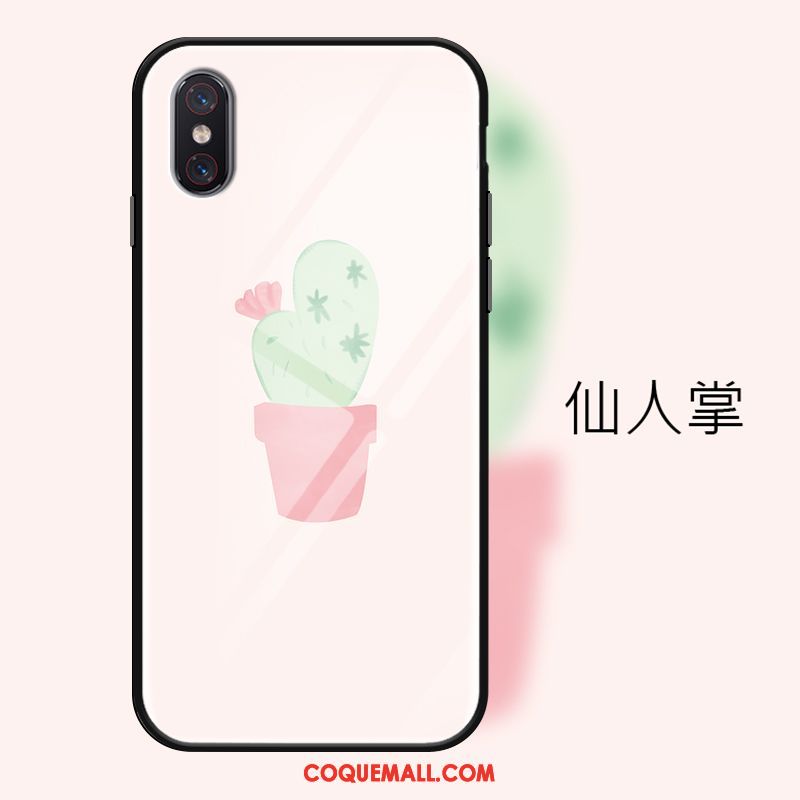 Étui Xiaomi Mi 8 Pro Blanc Petit Simple, Coque Xiaomi Mi 8 Pro Verre Trempé Jeunesse Beige