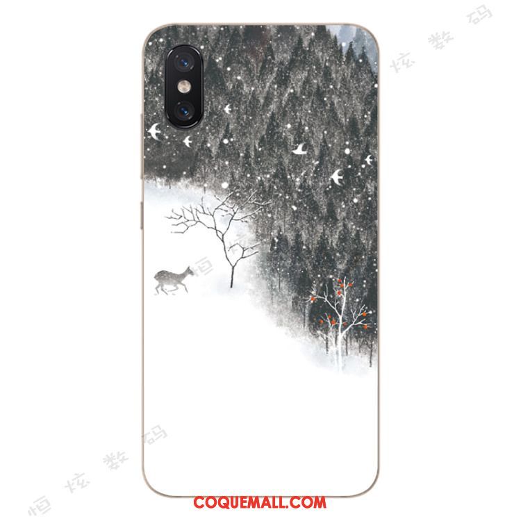 Étui Xiaomi Mi 8 Pro Cerf Incassable Jeunesse, Coque Xiaomi Mi 8 Pro Petit Fluide Doux Beige