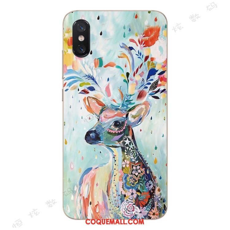 Étui Xiaomi Mi 8 Pro Cerf Incassable Jeunesse, Coque Xiaomi Mi 8 Pro Petit Fluide Doux Beige