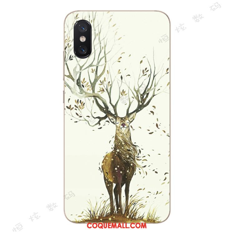 Étui Xiaomi Mi 8 Pro Cerf Incassable Jeunesse, Coque Xiaomi Mi 8 Pro Petit Fluide Doux Beige