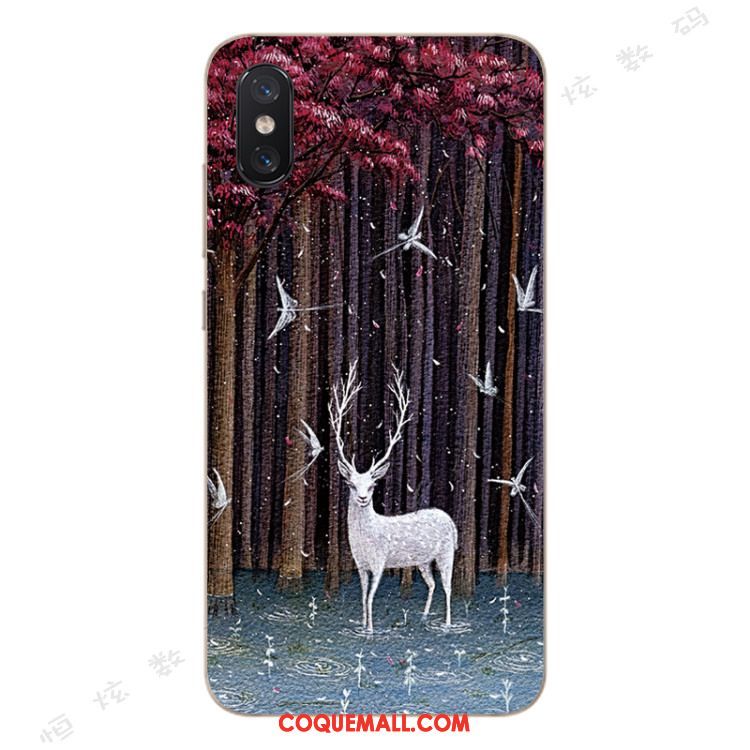 Étui Xiaomi Mi 8 Pro Cerf Incassable Jeunesse, Coque Xiaomi Mi 8 Pro Petit Fluide Doux Beige