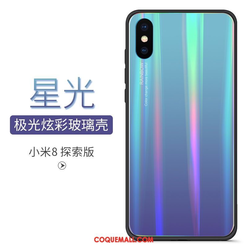 Étui Xiaomi Mi 8 Pro Dégradé De Couleur Petit Modèle Fleurie, Coque Xiaomi Mi 8 Pro Créatif Protection Beige