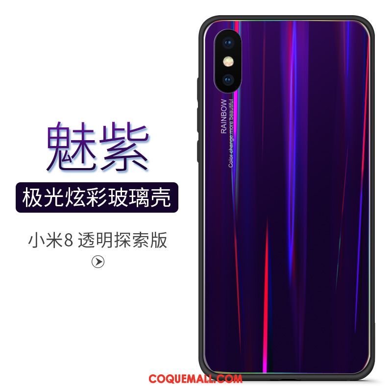 Étui Xiaomi Mi 8 Pro Dégradé De Couleur Petit Modèle Fleurie, Coque Xiaomi Mi 8 Pro Créatif Protection Beige