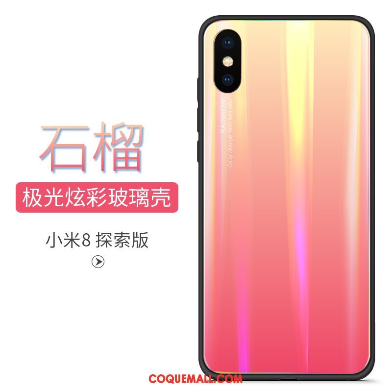 Étui Xiaomi Mi 8 Pro Dégradé De Couleur Petit Modèle Fleurie, Coque Xiaomi Mi 8 Pro Créatif Protection Beige