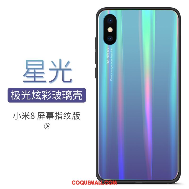 Étui Xiaomi Mi 8 Pro Dégradé De Couleur Petit Modèle Fleurie, Coque Xiaomi Mi 8 Pro Créatif Protection Beige