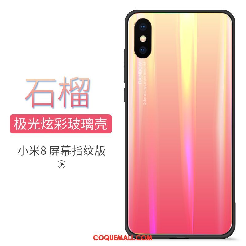 Étui Xiaomi Mi 8 Pro Dégradé De Couleur Petit Modèle Fleurie, Coque Xiaomi Mi 8 Pro Créatif Protection Beige