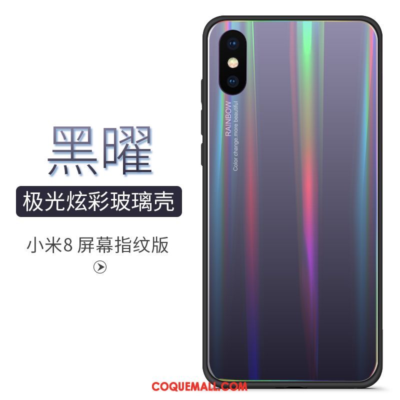 Étui Xiaomi Mi 8 Pro Dégradé De Couleur Petit Modèle Fleurie, Coque Xiaomi Mi 8 Pro Créatif Protection Beige