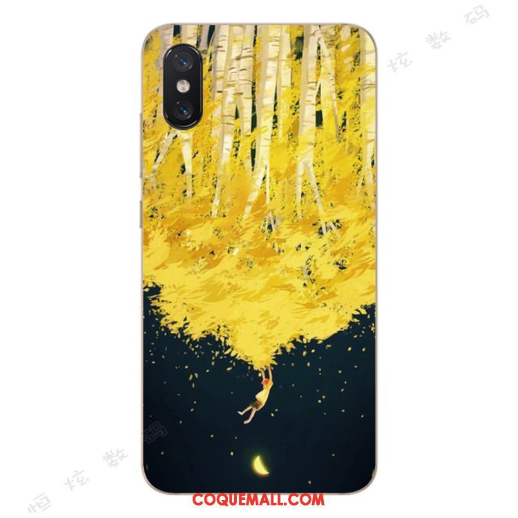 Étui Xiaomi Mi 8 Pro Fluide Doux Incassable Silicone, Coque Xiaomi Mi 8 Pro Jaune Téléphone Portable Beige