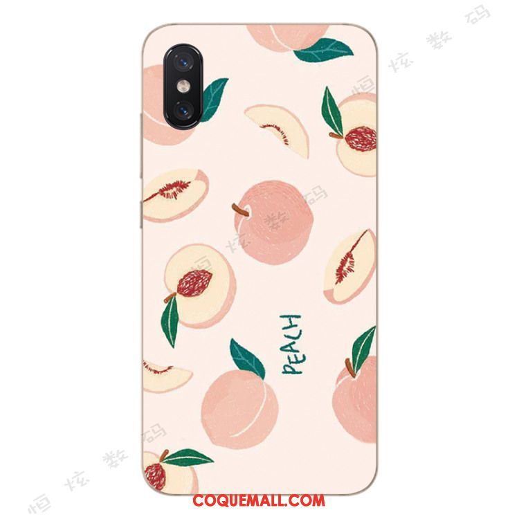 Étui Xiaomi Mi 8 Pro Fraise Petit Fluide Doux, Coque Xiaomi Mi 8 Pro Téléphone Portable Incassable Beige