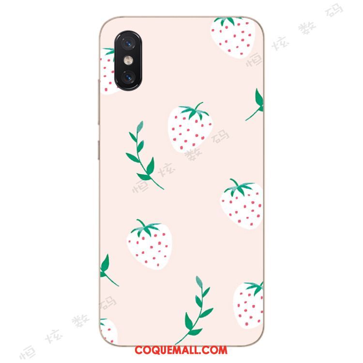 Étui Xiaomi Mi 8 Pro Fraise Petit Fluide Doux, Coque Xiaomi Mi 8 Pro Téléphone Portable Incassable Beige