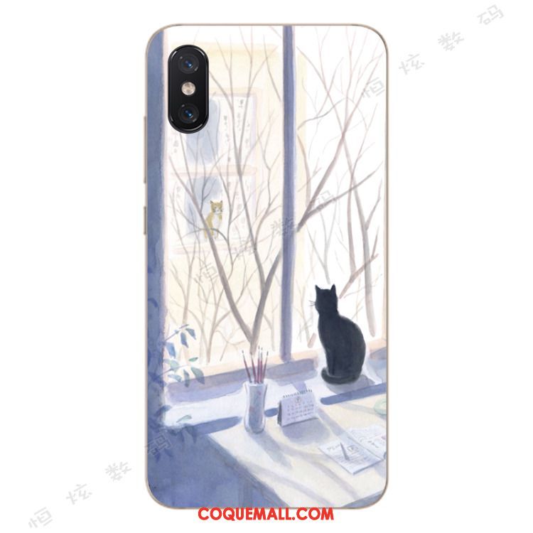 Étui Xiaomi Mi 8 Pro Incassable Silicone Charmant, Coque Xiaomi Mi 8 Pro Chat Fluide Doux Beige