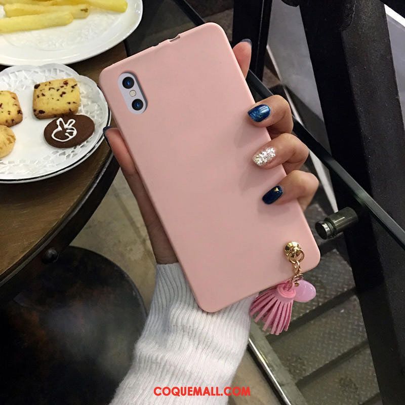 Étui Xiaomi Mi 8 Pro Jeunesse Délavé En Daim Personnalité, Coque Xiaomi Mi 8 Pro Marque De Tendance Net Rouge Beige