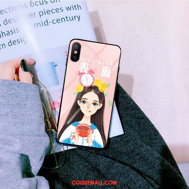 Étui Xiaomi Mi 8 Pro Jeunesse Téléphone Portable Rose, Coque Xiaomi Mi 8 Pro Tout Compris Créatif Beige