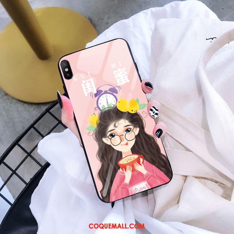 Étui Xiaomi Mi 8 Pro Jeunesse Téléphone Portable Rose, Coque Xiaomi Mi 8 Pro Tout Compris Créatif Beige