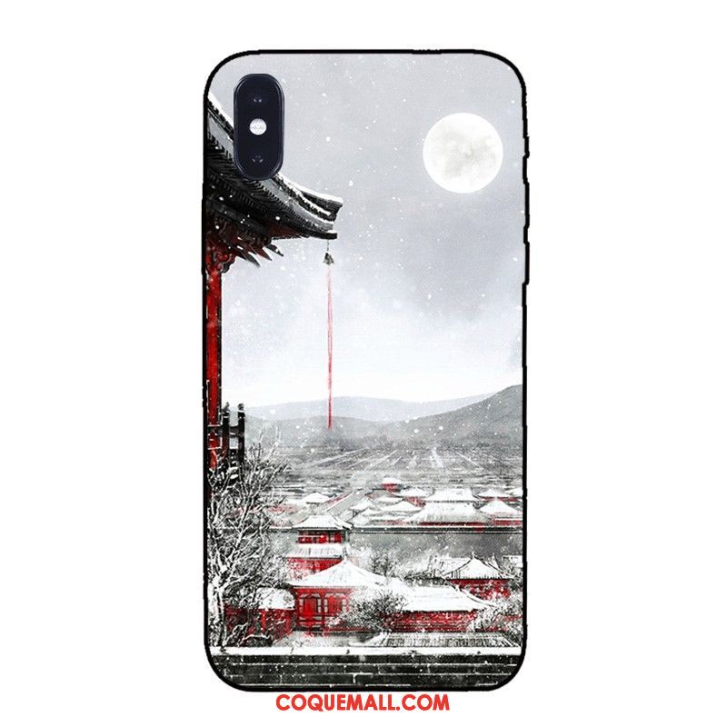 Étui Xiaomi Mi 8 Pro Longue Modèle Fleurie Style Chinois, Coque Xiaomi Mi 8 Pro Silicone Vent Beige