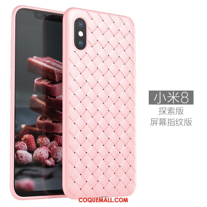 Étui Xiaomi Mi 8 Pro Modèle Fleurie Fluide Doux Refroidissement, Coque Xiaomi Mi 8 Pro Respirant Petit Braun Beige