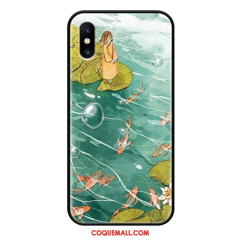 Étui Xiaomi Mi 8 Pro Modèle Fleurie Jeunesse Mode, Coque Xiaomi Mi 8 Pro Petit Vert Beige