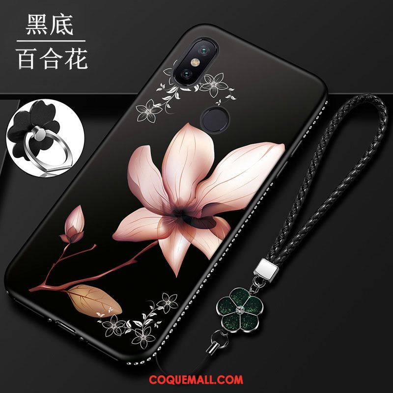 Étui Xiaomi Mi 8 Pro Net Rouge Petit Fluide Doux, Coque Xiaomi Mi 8 Pro Jeunesse Modèle Fleurie Beige