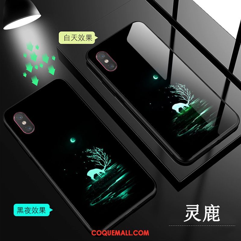 Étui Xiaomi Mi 8 Pro Noir Modèle Fleurie Verre, Coque Xiaomi Mi 8 Pro Transparent Petit Beige