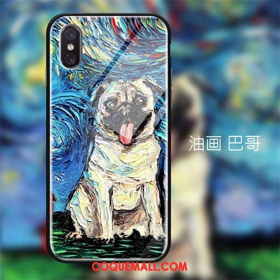 Étui Xiaomi Mi 8 Pro Ornements Suspendus Verre Abstrait, Coque Xiaomi Mi 8 Pro Jeunesse Bleu Marin Beige