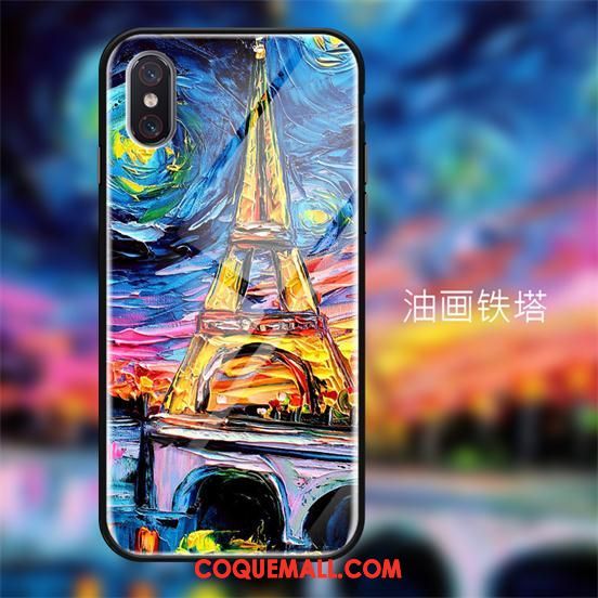 Étui Xiaomi Mi 8 Pro Ornements Suspendus Verre Abstrait, Coque Xiaomi Mi 8 Pro Jeunesse Bleu Marin Beige