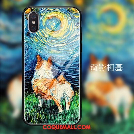 Étui Xiaomi Mi 8 Pro Ornements Suspendus Verre Abstrait, Coque Xiaomi Mi 8 Pro Jeunesse Bleu Marin Beige