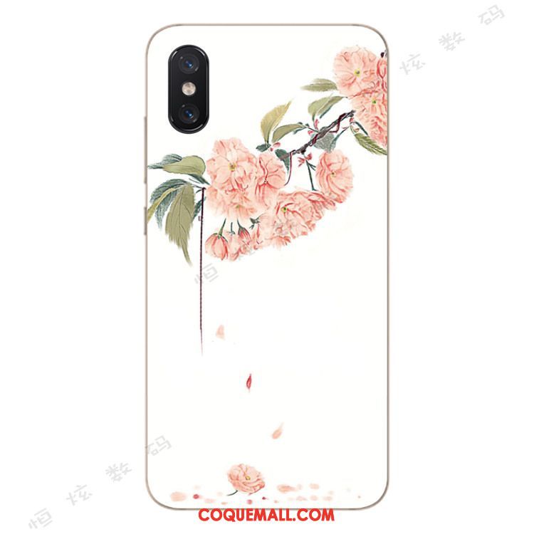 Étui Xiaomi Mi 8 Pro Petit Modèle Fleurie Fluide Doux, Coque Xiaomi Mi 8 Pro Tendance Jeunesse Beige