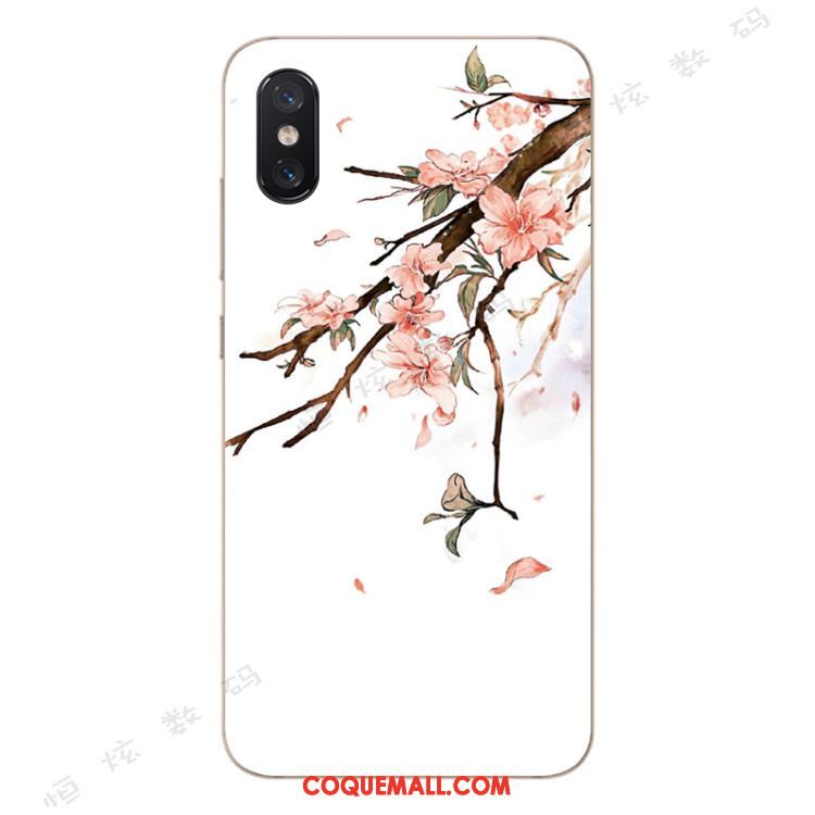 Étui Xiaomi Mi 8 Pro Petit Modèle Fleurie Fluide Doux, Coque Xiaomi Mi 8 Pro Tendance Jeunesse Beige