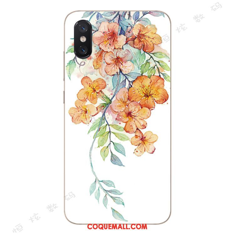 Étui Xiaomi Mi 8 Pro Petit Modèle Fleurie Fluide Doux, Coque Xiaomi Mi 8 Pro Tendance Jeunesse Beige