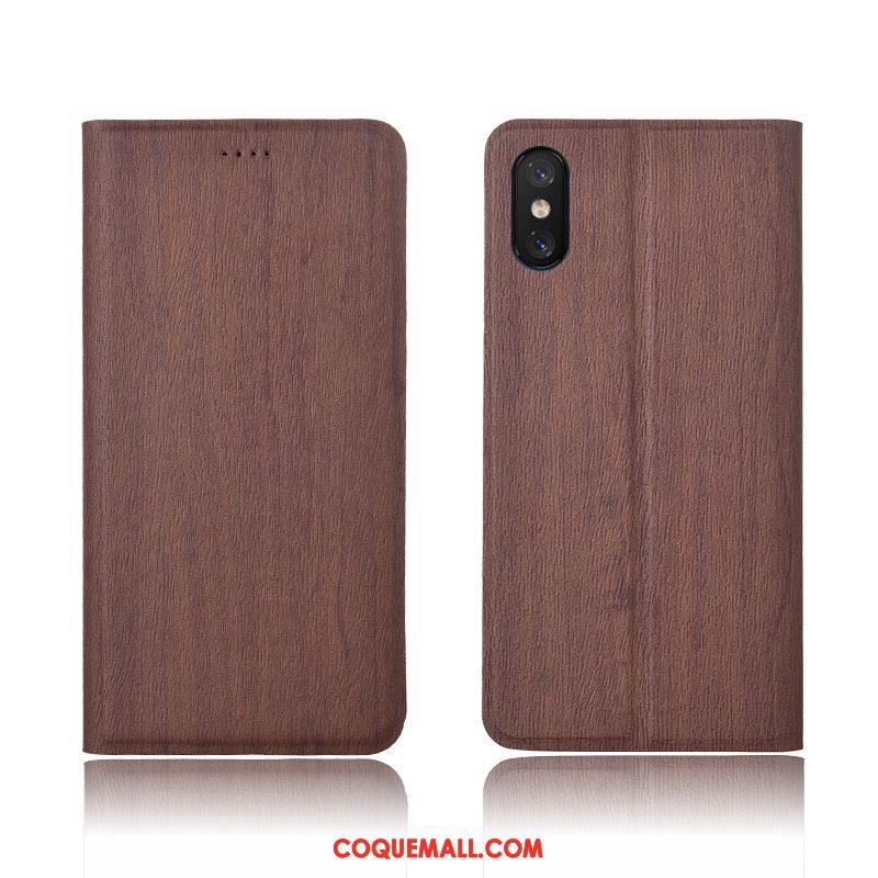 Étui Xiaomi Mi 8 Pro Protection Étui En Cuir Nouveau, Coque Xiaomi Mi 8 Pro Fluide Doux Noir Beige