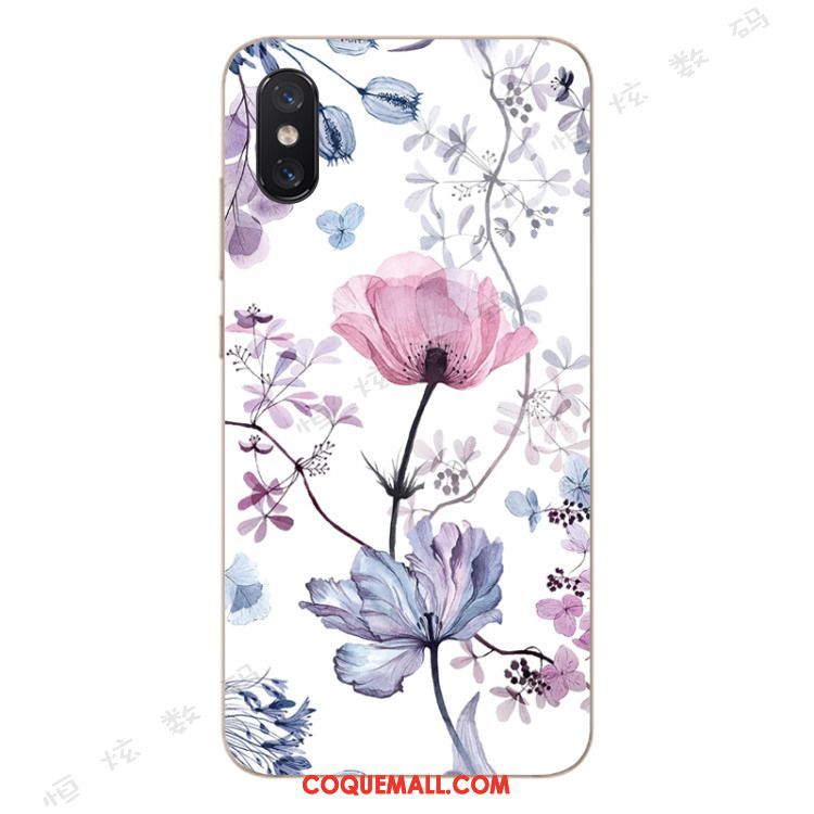 Étui Xiaomi Mi 8 Pro Silicone Modèle Fleurie Jeunesse, Coque Xiaomi Mi 8 Pro Vert Art Beige